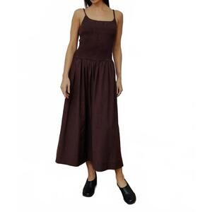 NEW ALL : ROW marcella midi dress in chestnut